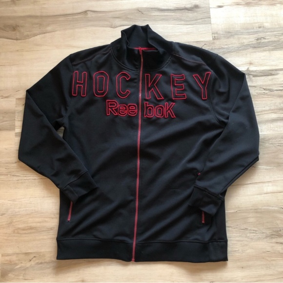 Black & Red HOCKEY Reebok Sweater - Picture 1 of 7